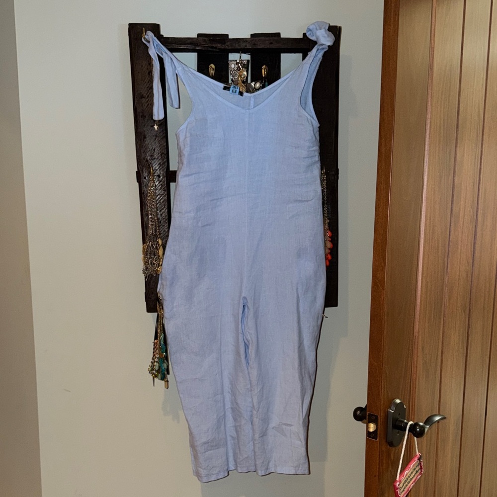 Zara Sky Blue Tie-Strap Top